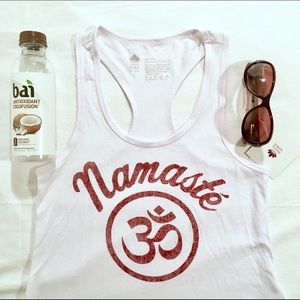 Peaceful warrior namaste tank top